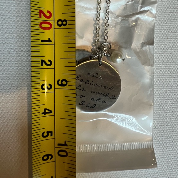 NWT Stainless Steel She Believed She Could So She Did Inspirational Necklace - Picture 5 of 7
